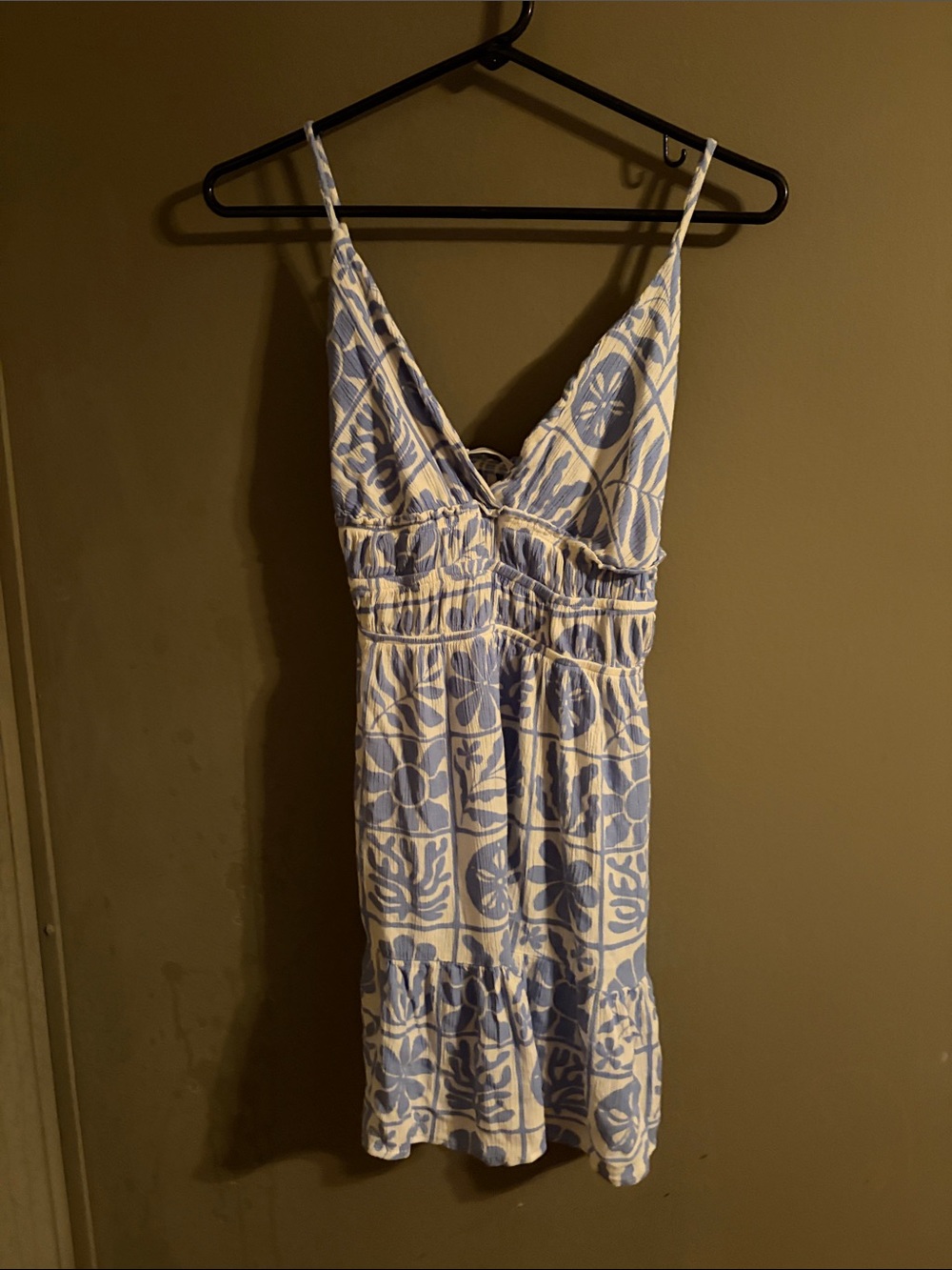 Ocean Drive Blue and White Printed Mini Sundress
